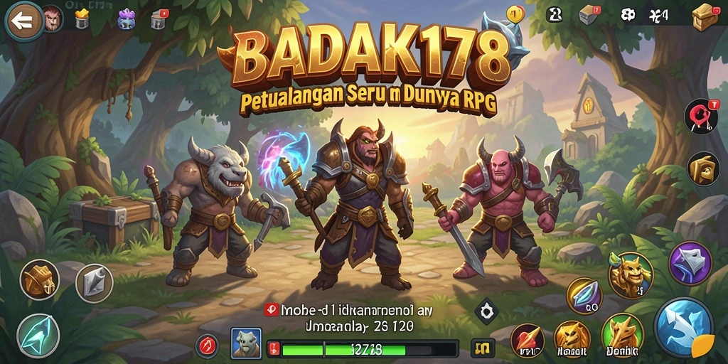 Screenshot menunjukkan karakter utama dalam pertempuran di dunia RPG.