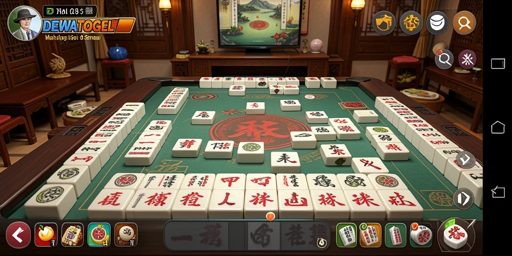 Tampilan permainan DEWATOGEL yang menampilkan gameplay Mahjong yang seru.