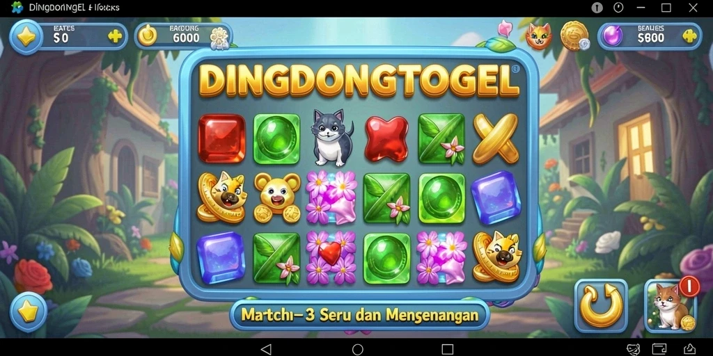 Tampilan gameplay DINGDONGTOGEL yang mengasyikkan dan berwarna-warni.
