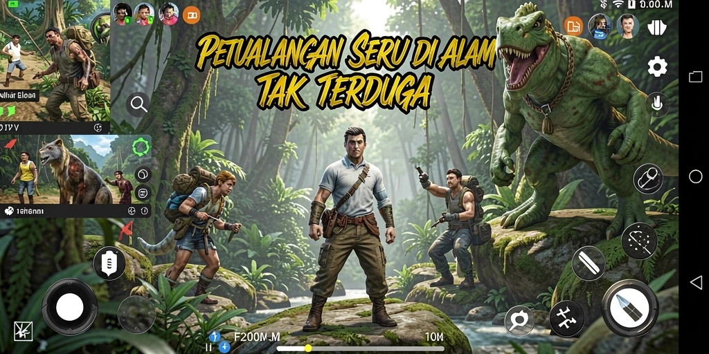 Gameplay F200M menunjukkan aksi seru dalam petualangan menjelajahi dunia.