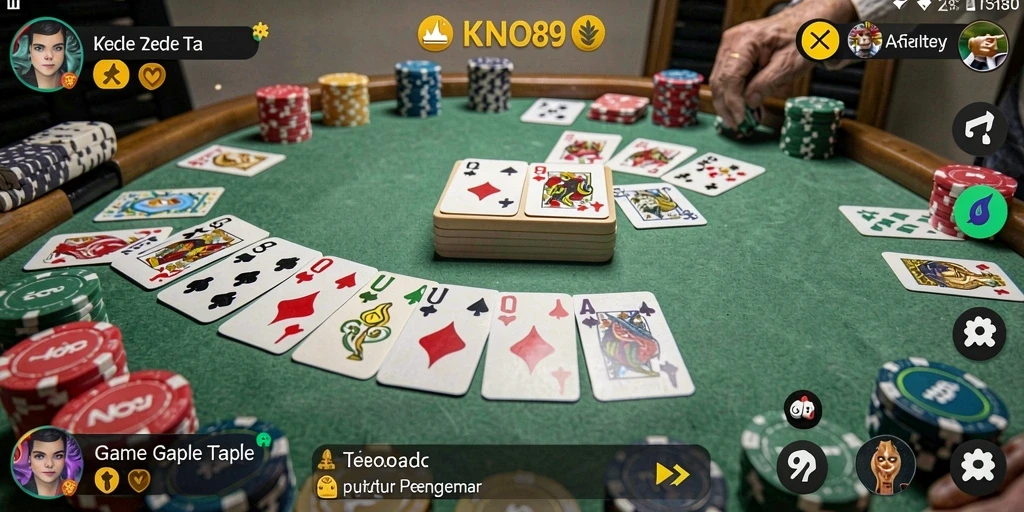 Screenshot KNO89 menampilkan suasana seru bermain Gaple.