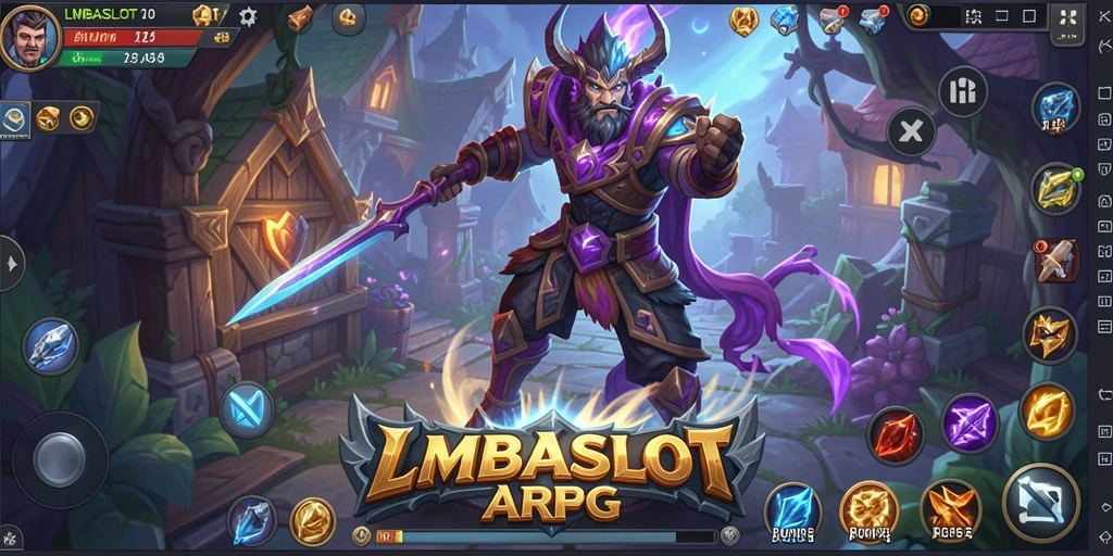 Screenshot LMBASLOT menampilkan pertarungan seru dalam dunia ARPG.