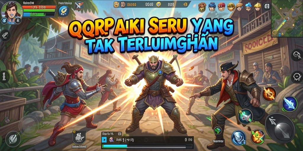 Screenshot gameplay QQRP dengan aksi mendebarkan dan karakter yang beragam.